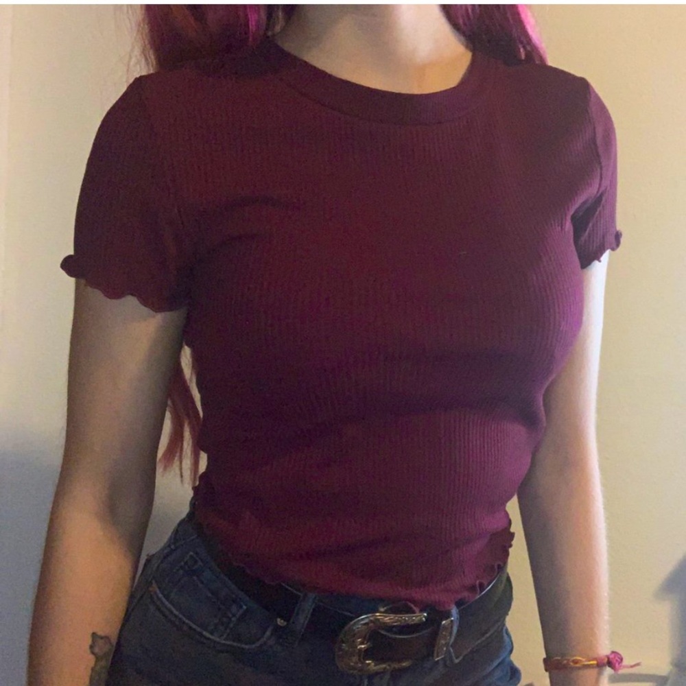 Maroon top!